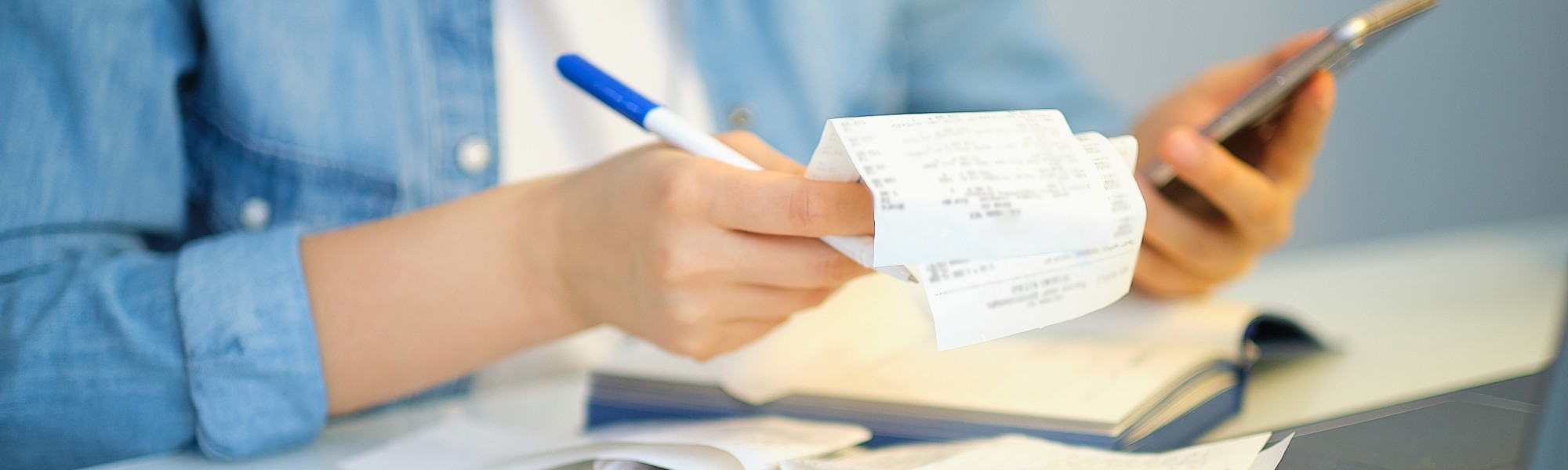 Woman Holding Receipts